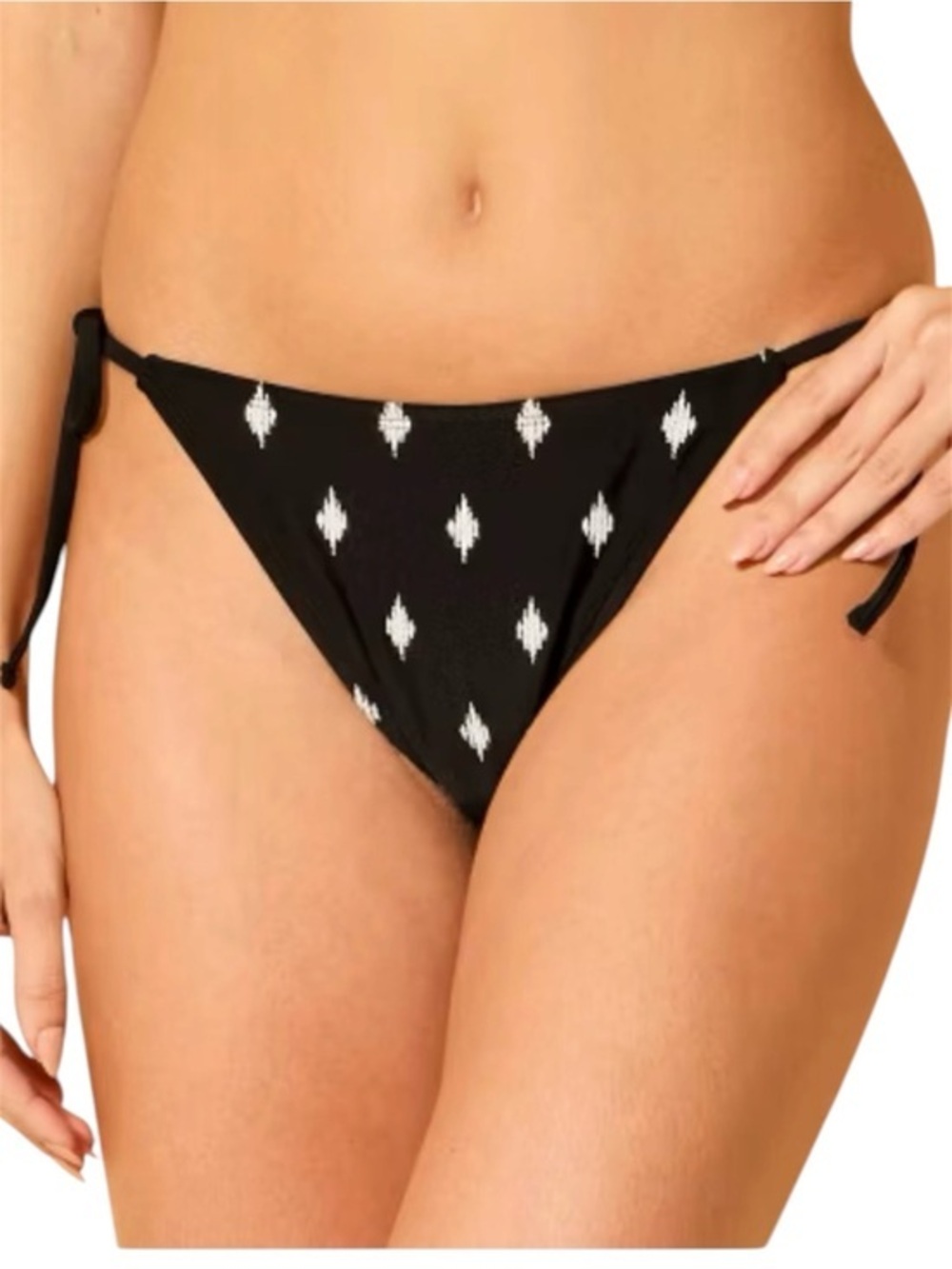 New Shade & Shore Women's Embroidered High Leg Cheeky Bikini Bottoms Size Large